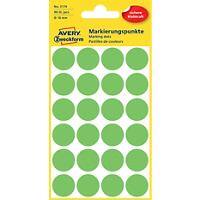 AVERY Zweckform 3174 Markierungspunkte Selbsthaftend Spezial Leuchtendes Grün 18 x 18 mm 4 Blatt à 24 Etiketten