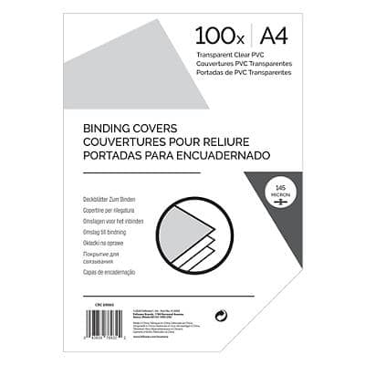 Einbanddeckel A4 PVC 140-145 Mikron Transparent 100 Stück