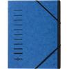 PAGNA Fächermappe A4 Blanko Pappkarton 12 Fächer Blau 24,5 (B) x 0,5 (T) x 32 (H) cm