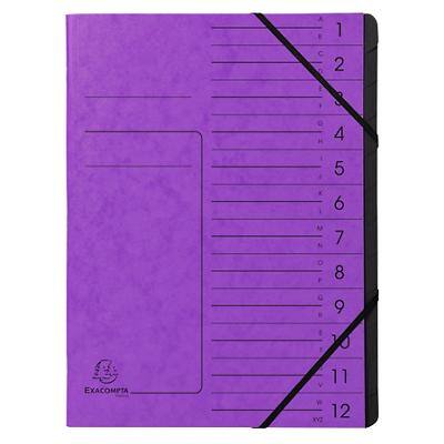 Exacompta Ordnungsmappe 541208E DIN A4 Pressspankarton meliert Violett 24,5 (B) x 1 (T) x 32 (H) cm 10 Stück