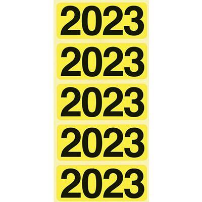 Bene Selbstklebende Jahresetiketten 2023 Gelb 48 x 19 mm 100 Stück