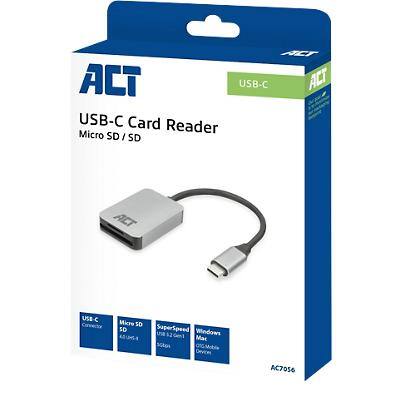 ACT USB-C Kartenlesegerät für SD und Micro-SD, SD 4.0 UHS-II