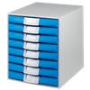 Exacompta Schubladenbox Multiform Polystyrol, Polypropylen Lichtgrau/Blau 28,4 x 33,8 x 38,7 cm