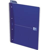 OXFORD Office Essentials Notebook DIN A4+ Kariert Spiralbindung Karton Blau Perforiert 140 Seiten