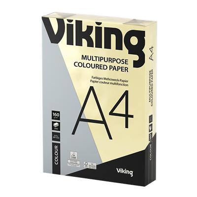 Viking A4 Farbiges Papier Gelb 160 g/m² Glatt 250 Blatt