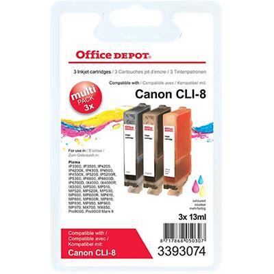 Kompatible Office Depot Canon CLI-8C/M/Y Tintenpatrone 3 Farbig 3 Stück