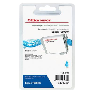 Kompatible Office Depot Epson T0802 Tintenpatrone T080240 Cyan