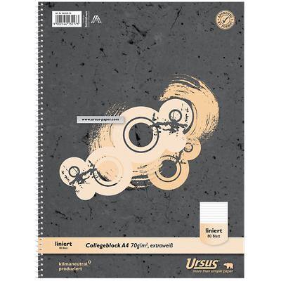 Ursus Style Notizbuch DIN A4 Liniert Spiralbindung Papier Perforiert 160 Seiten