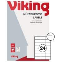 Viking Universaletiketten selbstklebend 70 x 37 mm Weiß 100 Blatt mit 24 Etiketten