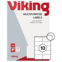 Viking Universaletiketten Selbsthaftend 105 x 57mm Weiß 100 Blatt mit 10 Etiketten