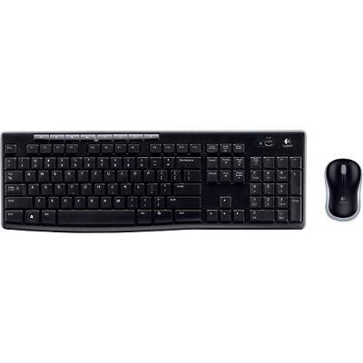 Logitech Wireless Combo Tastatur und Maus Kabellos QWERTZ Schwarz MK270 2 Stück