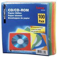 Hama CD-/DVD Papierhüllen Farbig sortiert 100 Stück