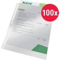 Leitz Premium Prospekthüllen DIN A4 Glasklar Transparent 80 Mikron PVC (Polyvinylchlorid) Oben 4 Löcher 100 Stück