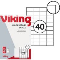 Viking Universaletiketten 4243545 Selbstklebend Weiß 52,5 x 29,7 mm 100 Blatt à 4000 Etiketten