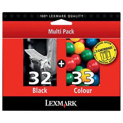 Lexmark 32+33 Original Tintenpatrone 80D2951 Schwarz, cyan, magenta, gelb 2 Stück Multipack