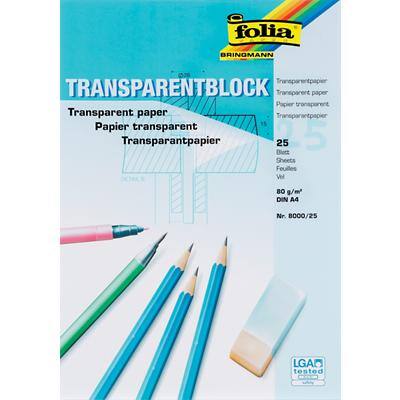 Folia DIN A4 Durchschlagpapier Transparent 80 g/m² 25 Blatt