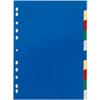 DURABLE Blanko Register DIN A4 Farbig Sortiert Mehrfarbig 10-teilig PP (Polypropylen) Portrait A4 11 Löcher 6740
