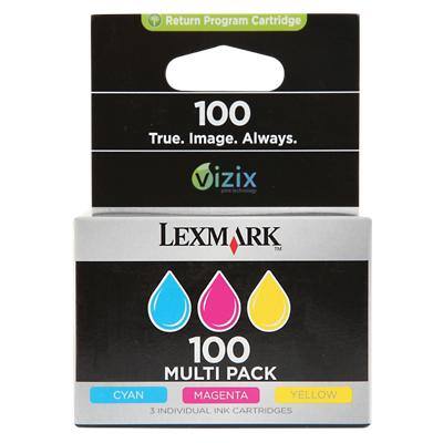 Lexmark 100 Original Tintenpatrone 14N0849 Cyan, magenta, gelb 3 Stück Multipack