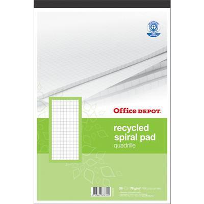 Office Depot Notizblock Recycled Weiß Kariert DIN A4 21 x 29,7 cm Pack 5