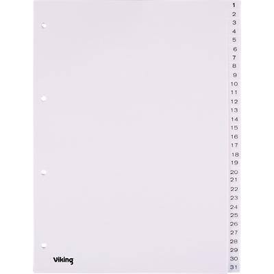 Viking Register A4 Weiß 31-teilig 4-fach Kunststoff 1 bis 31
