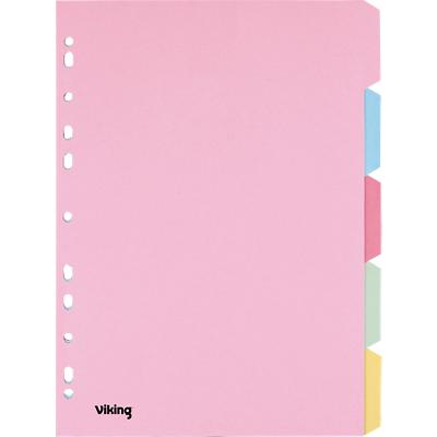 Viking Standard Blanko Register Recycelt A4 Färbig sortiert Mehrfärbig 5-teilig Pappkarton Rechteckig 11 Löcher 5 Blatt