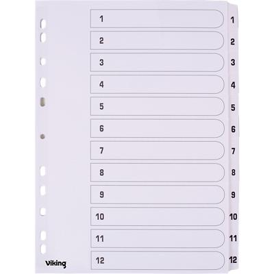 Viking Register A4 Weiß 12-teilig 11-fach Mylar 1 bis 12