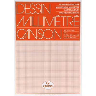 Canson Millimeterpapier DIN A3 80 g/m² 297 x 420 mm Orange 50 Stück