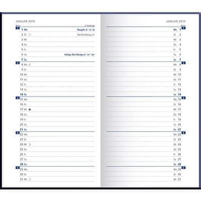 Markenlos Taschenkalender Geheftet A6 2019 1 Monat/2 Seiten Papier Schwarz Deutsch 9,6 x 16,2 cm