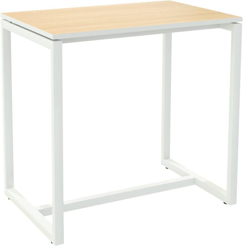 meet powered by PAPERFLOW Stehtisch Rechteckig Easydesk Melamin Weiß 1.140 x 750 x 1.100 mm