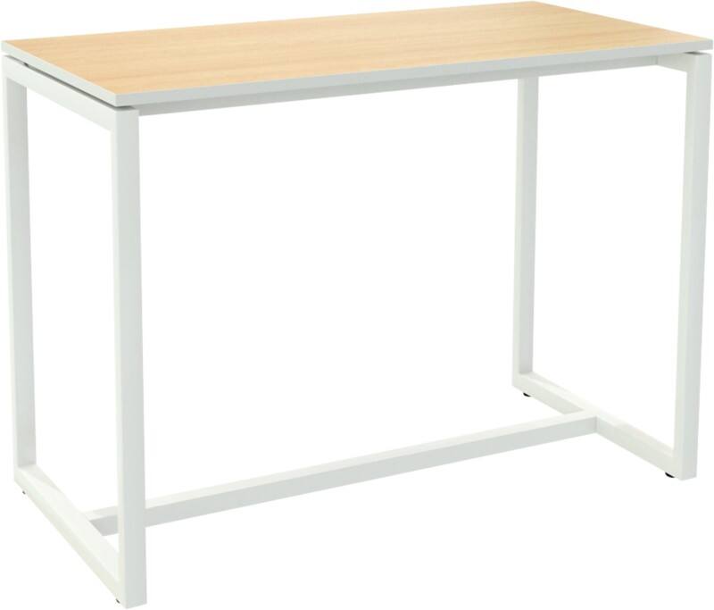 meet powered by PAPERFLOW Stehtisch Rechteckig Easydesk Melamin Weiß 1.500 x 750 x 1.100 mm