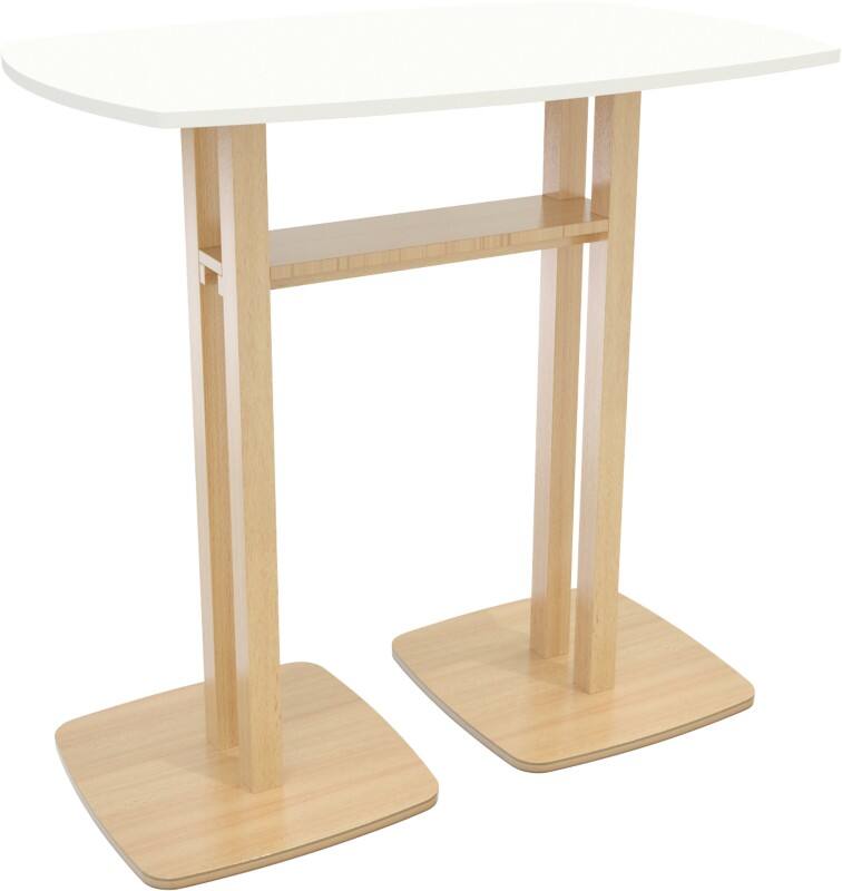 meet powered by PAPERFLOW Stehtisch Rechteckig Woody Melamin Buche 1.140 x 750 x 1.100 mm