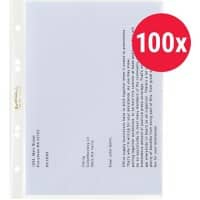 Hetzel Prospekthüllen DIN A5 Matt Transparent 43 Mikron PP (Polypropylen) Öffnung Oben 6 Löcher 220766 100 Stück