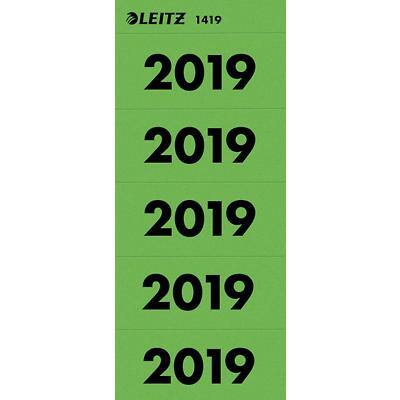 Leitz Jahreszahlen-Inhaltsschildchen 2019 1419-00-55 Grün 60 x 25,5 mm 20 Blatt à 5 Stück