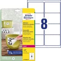 AVERY Zweckform Wetterfeste Etiketten L4715REV-20 Weiß A4 67 x 99,1 mm 20 Blatt à 8 Etiketten