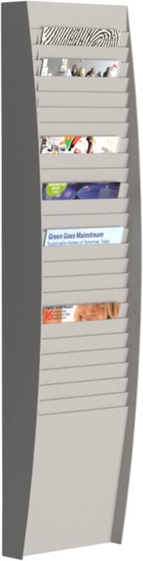 Paperflow A4 Prospektständer Hängend Grau Polystyrol A4V1X25.02 27,3 (B) x 112 (H) cm 25 Fächer