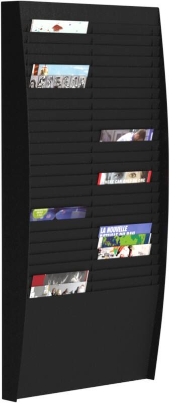 Paperflow A4 Prospektständer Hängend Schwarz Polystyrol A4V2X25.01 54,4 (B) x 112 (H) cm 50 Fächer