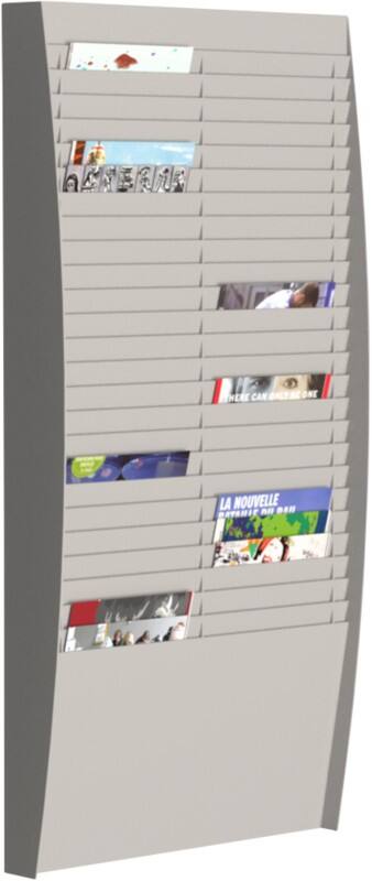 Paperflow Prospektständer 50 Fächer Grau 54,4 x 112 cm