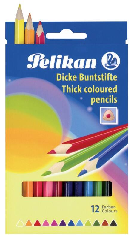 Pelikan Dicke Buntstifte BSD12DN Färbig sortiert 12 Stück