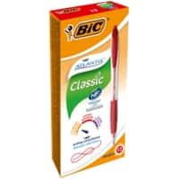 BIC Atlantis Classic Kugelschreiber Rot Mittel 0.4 mm Nachfüllbar 12 Stück