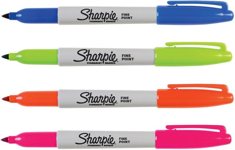 Sharpie Fun Rundspitze Permanentmarker Fein Rundspitze 1 mm Färbig sortiert 4 Stück