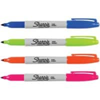 Sharpie Fun Rundspitze Permanentmarker Fein Rundspitze 1 mm Färbig sortiert 4 Stück