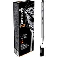BIC Intensity Fineliner Pen Medium 0,7 mm Schwarz 12er-Pack