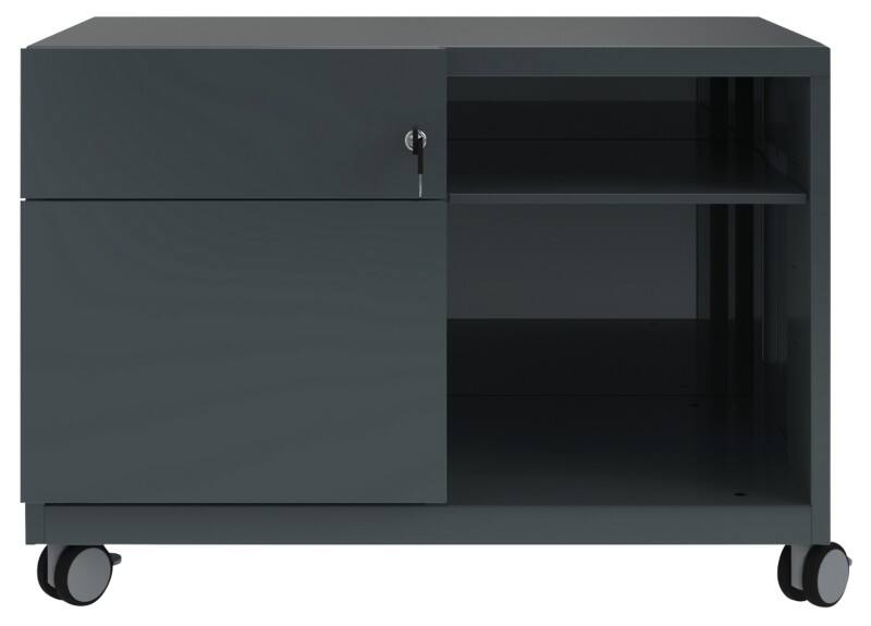 Bisley Rollcontainer Caddy Schublade links Anthrazit 800 x 490 x 563 mm