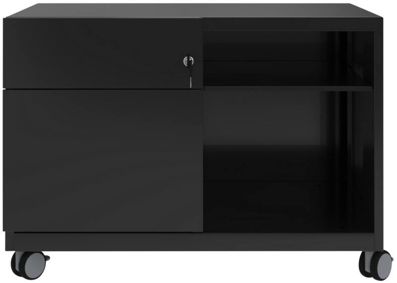 Bisley Rollcontainer Caddy Schublade links Schwarz 800 x 490 x 563 mm