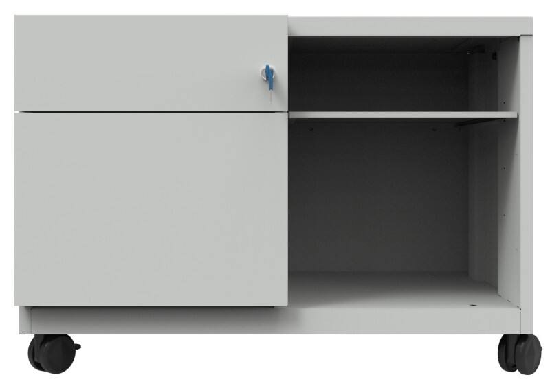 Bisley Rollcontainer Caddy Schublade rechts Hellgrau 800 x 490 x 563 mm