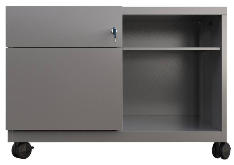 Bisley Rollcontainer Caddy Schublade rechts Silber 800 x 490 x 563 mm