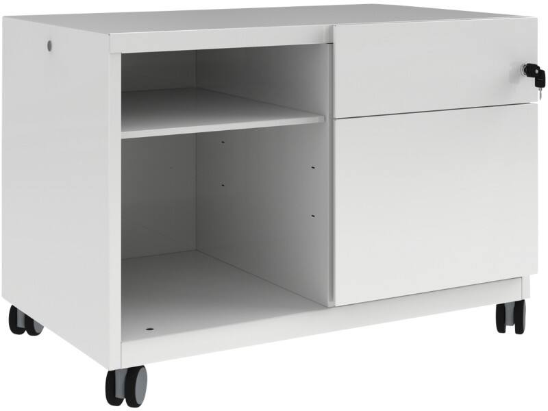 Bisley Rollcontainer Caddy Schublade rechts Verkehrsweiß 800 x 490 x 563 mm