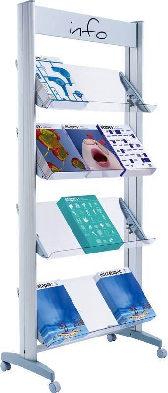 Paperflow A4 Prospektständer Silber 12A4TT.35 720 (B) x 385 (T) x 1.678 (H) mm