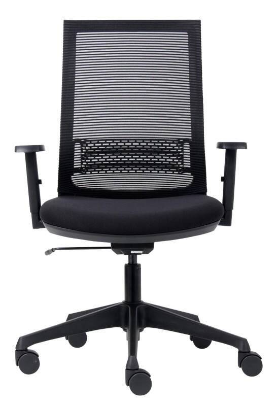 euroseats Canillo Bürostuhl Synchronmechanismus Stoff Netzstoff 3D Armlehnen Höhenverstellbarer Sitz Schwarz 100 kg