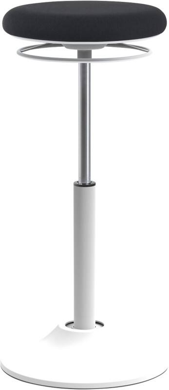 Euroseats Sitz-Steh-Hocker Mango Stoff Weiß, Schwarz